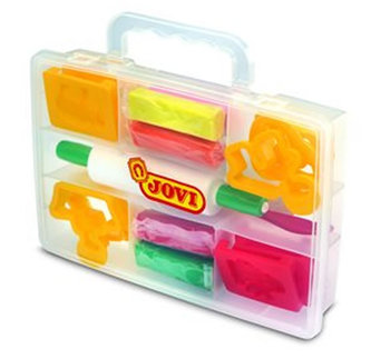 JOVI KUFRÍK (plastelína 8x25g + 6 vytlačovačiek + 1 valček + 3 modelovacie nože + 6 vykrajovačov)
