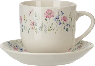 Porcelánový hrnek s podtalířkem rozkvetlá louka 200 ml
