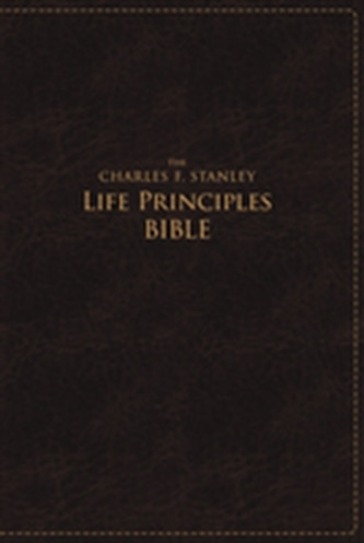 NASB, The Charles F. Stanley Life Principles Bible, Large Print, Leathersoft, Burgundy
