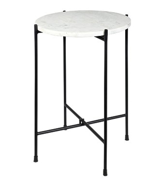 Odkládací stolek mramorový bílý 35x46 cm