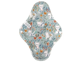 Noční vložka (PUL) - Kočičí zahrádka, bledě zelený velur (kojenecký plyš)