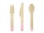 Sztućce drewniane różowe 16cm 18szt