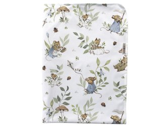 Přebalovací podložka (PUL) - Myší rodinka, sv. modrý velur