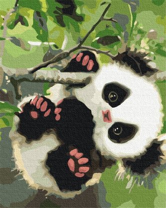 Malowanie po numerach Słodka panda 40x50cm Malowanie po numerach Słodka panda 40x50cm