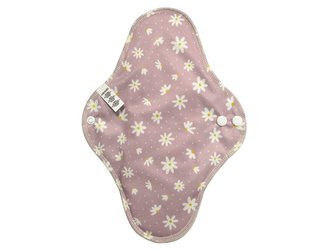 Noční vložka (PUL) - Kopretiny, bledě zelený velur (kojenecký plyš)