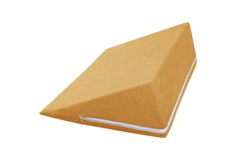 POVLAK na klínový podhlavník - Froté, hořčicová - 80x50x20 cm (povlak na zip)