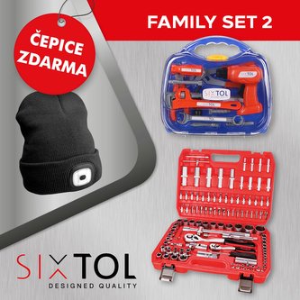 SET 2 Gola sada CRV 108 profi + Dětské nářadí KIDS 12 + Čepice s čelovkou B-HAT, černá SIXTOL SET 2 Gola sada CRV 108 profi + Dětské nářadí KIDS 12 + Čepice s čelovkou B-HAT, černá SIXTOL