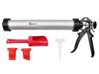 Hliníková vytlačovací pistole, 600 ml, s příslušenstvím GEKO