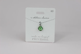 Přívěsek MAKE ME HAPPY V odstínu olivínu