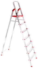 Schůdky hliníkové skládací ALU STEPS 7, 7 stupňů, nejvyšší schůdek 153 cm, nosnost 120 kg SIXTOL