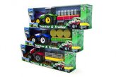 Traktor + príves 1:2 modrý TEAMA