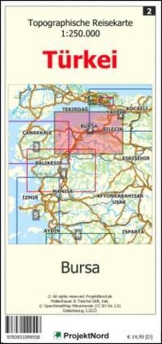 Bursa - Topographische Reisekarte 1:250.000 Türkei (Blatt 2)