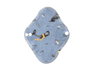 BIO Intimní vložka s GOTS (Biobavlněný úplet) - Velryby ve vlnách