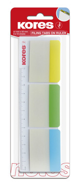 Popisovací rozraďovač na pravítku 50x37 mm / 3 farby / 10 lístkov á farba