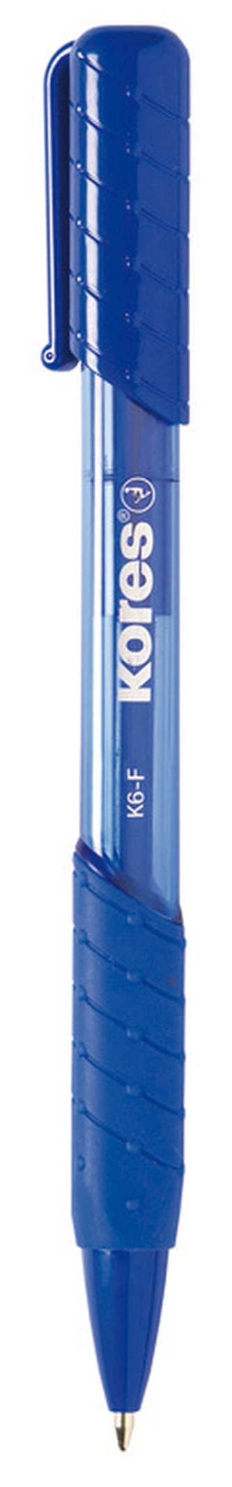 K6 Pen, mechanické, soft grip, transparentní, trojhranné, šíře F-0,7 mm, modrá