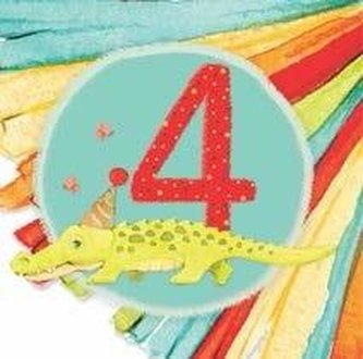 Karnet kwadrat CL4206_PO Urodziny 4 Chłopiec