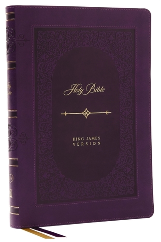 KJV Bible, Giant Print Thinline Bible, Vintage Series, Leathersoft, Purple, Red Letter, Thumb Indexed, Comfort Print: Ki