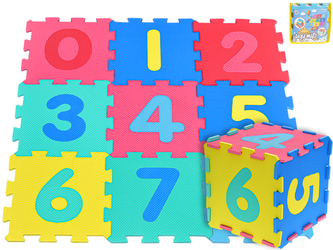 Puzzle podložka pěnová s čísly 18m+ v tašce se zipem