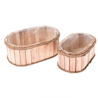 Dřevěný obal na květináč - sada 2ks, 0/16