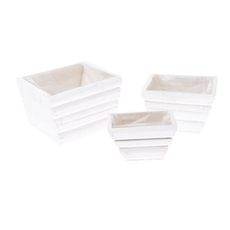 Dřevěný obal na květináč - sada 3ks, 0/24