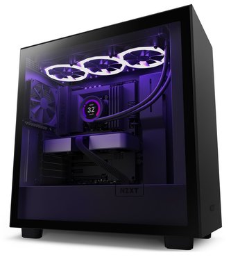 NZXT skriňa H7 / ATX / 2x120 mm fan / USB-C / 2x USB / presklená bočnica / čierna