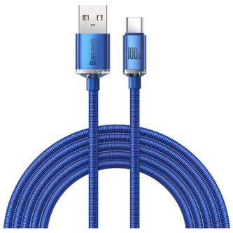 Baseus Crystal Shine Series kabel USB-A/USB-C (100W) 2m modrý