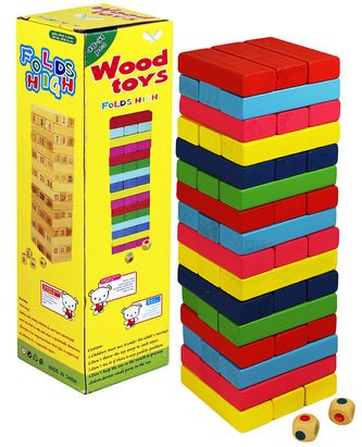 hra veža Jenga farebná, drevo
