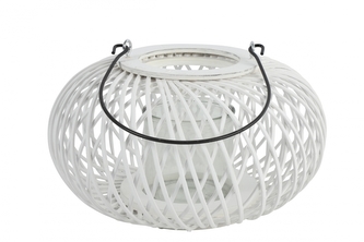 Proutěná lucerna Lena 17x27 cm, bílá