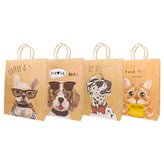 Torba prezentowa 32x42 kraft, psy, kot mix