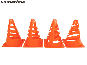 Gametime sada 4ks oranžových sportovních kuželů 13x13x18cm s otvory