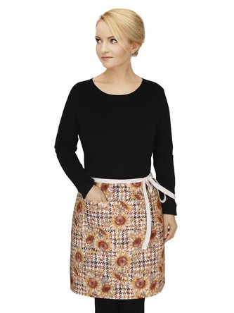 Kuchyňská zástěra EMA - do pasu - slunečnice - zástěra 68x50 cm