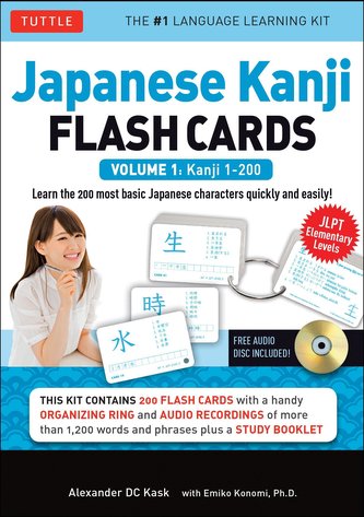 Japanese Kanji Flash Cards Kit Volume 1: Kanji 1-200: Jlpt Beginning Level: Learn 200 Japanese Characters Including Native Speak