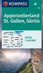 KOMPASS Wanderkarte 112 Appenzellerland, St. Gallen, Säntis 1:40.000
