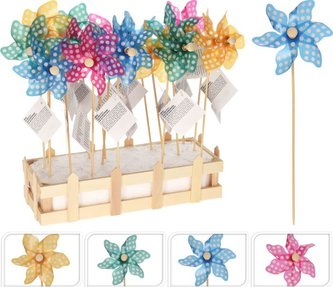 zápich větrník 24cm, d8,5cm, transparent, dekorace