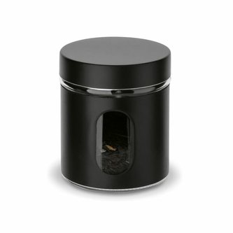 dóza  650ml SKLO ČERNÁ, d10x12cm, průhled dóza  650ml SKLO ČERNÁ, d10x12cm, průhled