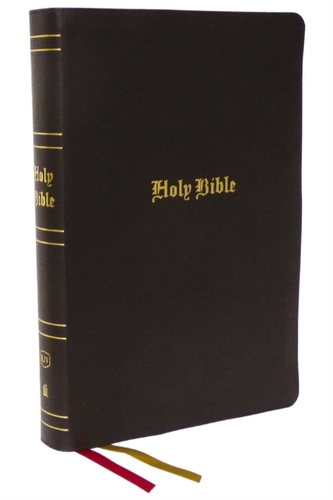 KJV Holy Bible, Super Giant Print Reference Bible, Brown, Bonded Leather, 43,000 Cross References, Red Letter, Comfort P