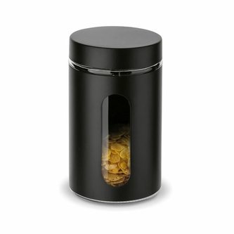 dóza 1000ml SKLO ČERNÁ d10x18cm, průhled