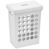 koš 33l na použ.prádlo, bílý, velké otvory, plast