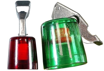 zátka lahví transp.sklopná s otvírákem