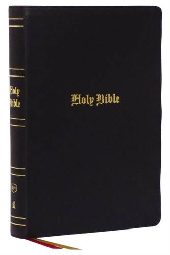 KJV Holy Bible, Super Giant Print Reference Bible, Black, Genuine Leather, 43,000 Cross References, Red Letter, Comfort