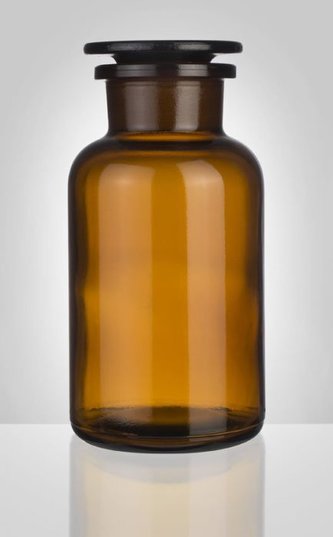 dóza-prachovnice  500ml-kul.hnědá, zabr.víko, sklo