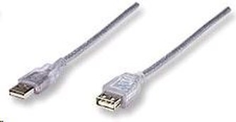 MANHATTAN Kabel USB 2.0 A-A prodlužovací 1,8m (stříbrný)