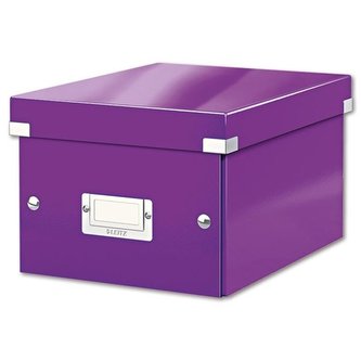 Krabice CLICK-N-STORE Leitz WOW A5, purpurová