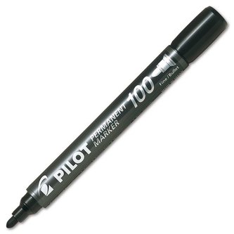 Permanentní popisovač Pilot 100, kulatý, černý