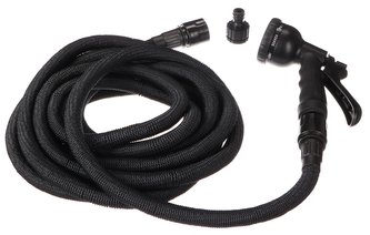 Smršťovací zahradní hadice FLEXI 1, 5-15m, 1/2", 3vrstvý latex, černá + stříkací pistole SIXTOL