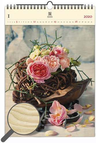 Luxusní dřevěný kalendář 2020 Roses