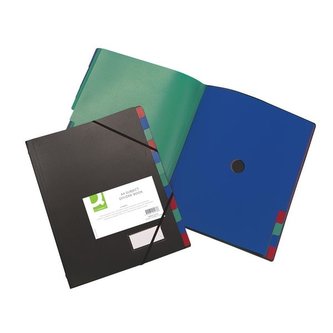 Třídicí kniha Q-Connect-A4,12 přihrádek,černá,1ks