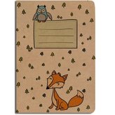 Kraftový sešit A5, linkovaný, liška