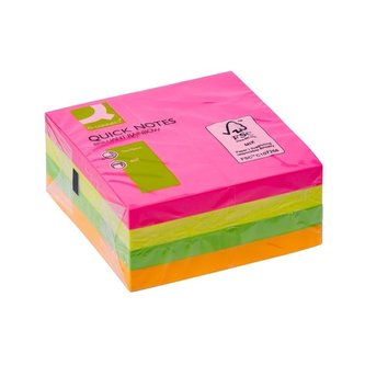 Bločky Q-Connect, 76 x 76 mm, 4 neonové barvy