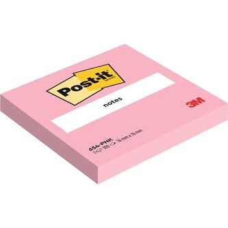 Bloček Post-it, 76x76 mm, světle růžový, 6 ks